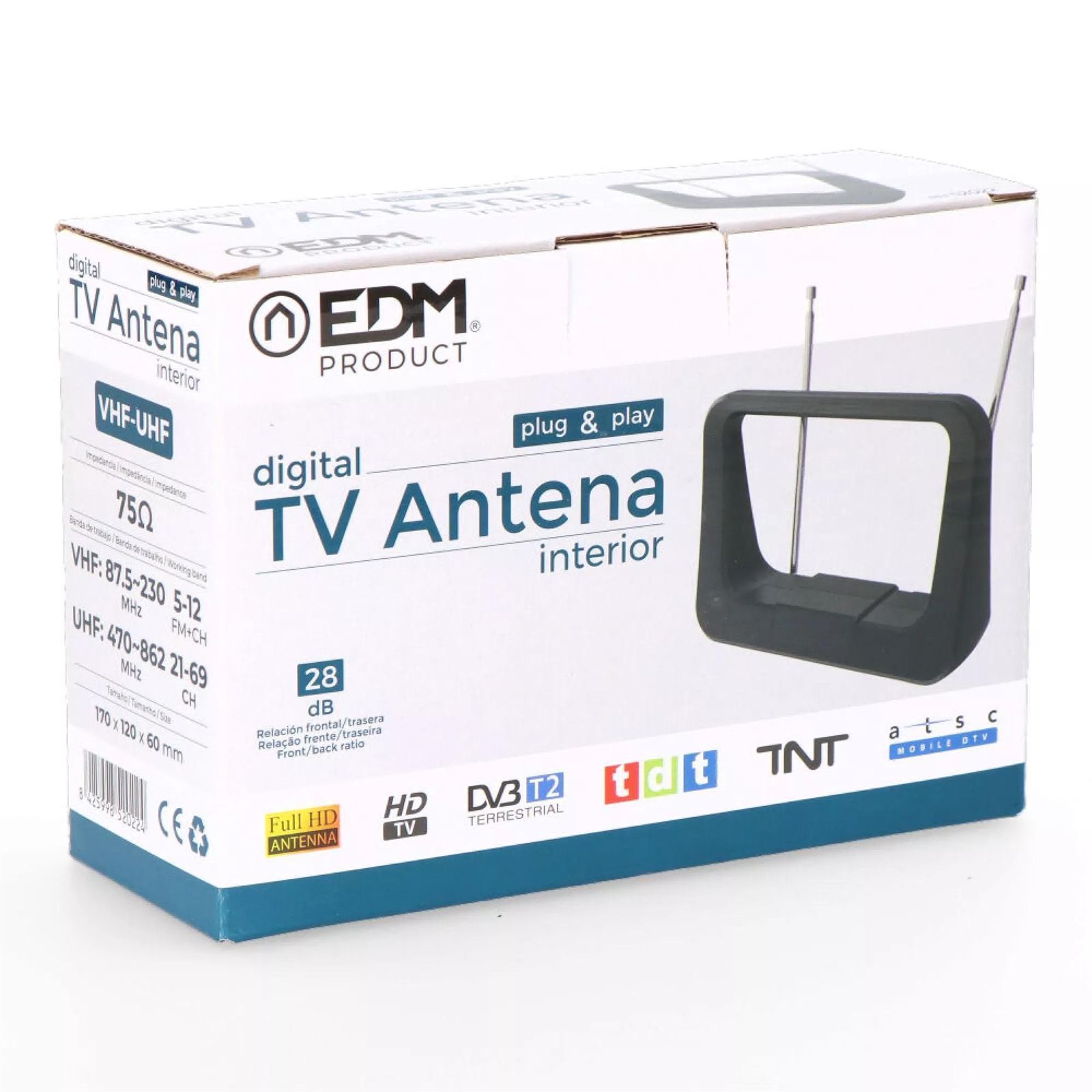 Antena Interior Amplificada para TV 52022 EDM - Imagen 2