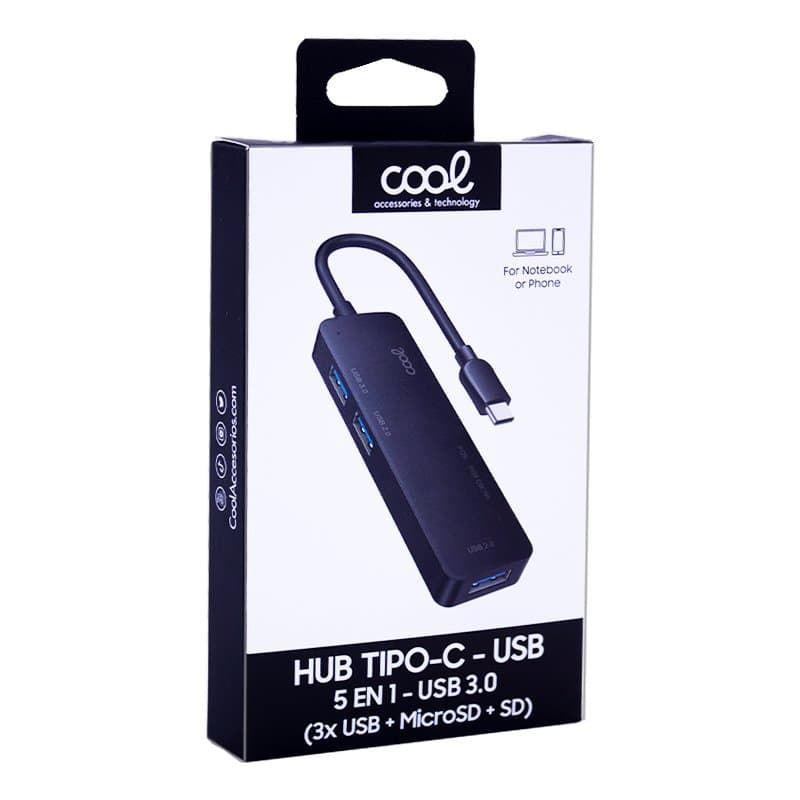 Concentrador USBC 4USB3 mSD Hub - Imagen 1