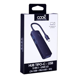 Concentrador USBC 4USB3 mSD Hub - Imagen 1