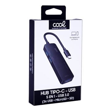 Concentrador USBC 4USB3 mSD Hub - Imagen 1