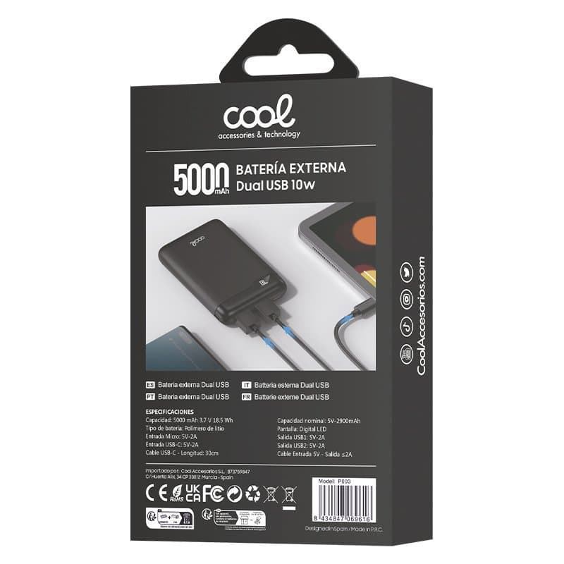 Cool Batería Externa Power Bank 5000 mAh Display 10W - Imagen 3