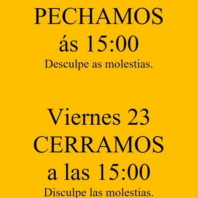 Horario especial viernes 23 de enero