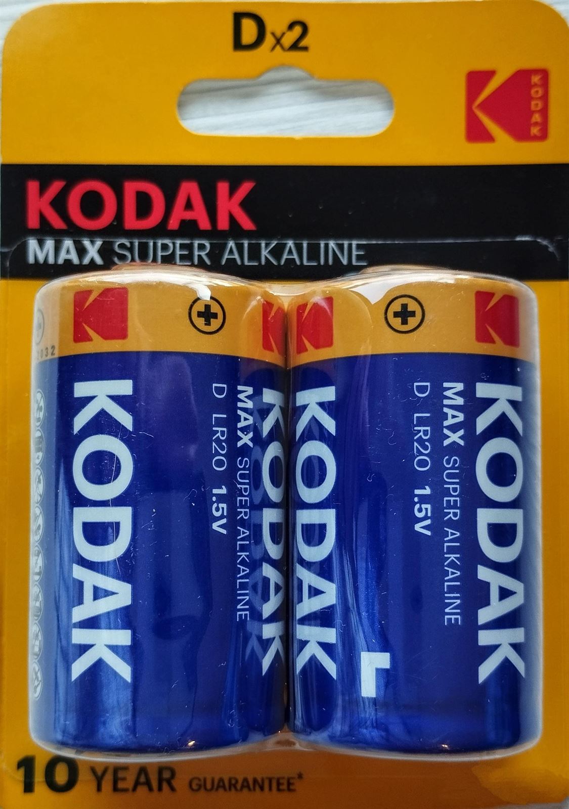 Kodak Paquete 2 Pilas Alcalinas Cilíndricas 1,5V D/LR20 Max - Imagen 1