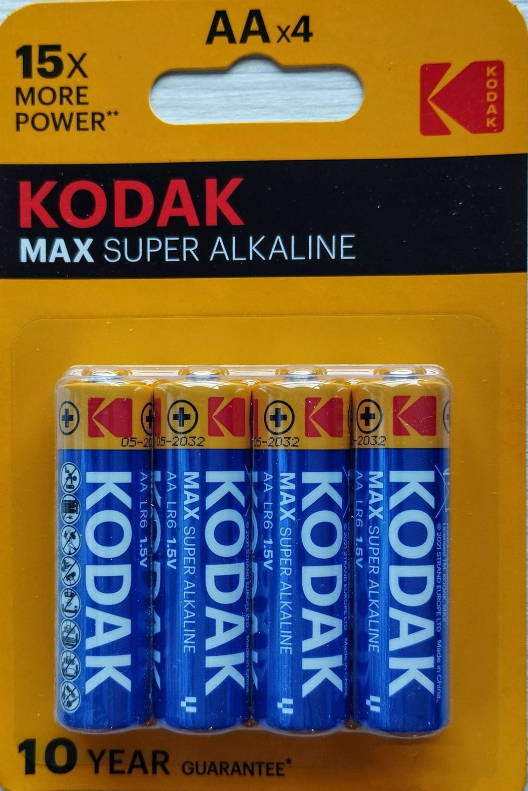Kodak Paquete 4 Pilas Alcalinas Cilíndricas 1,5V AA/LR6 - Imagen 1