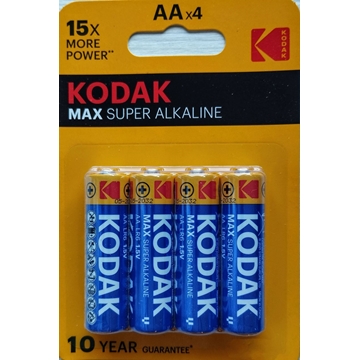 Kodak Paquete 4 Pilas Alcalinas Cilíndricas 1,5V AA/LR6 - Imagen 1