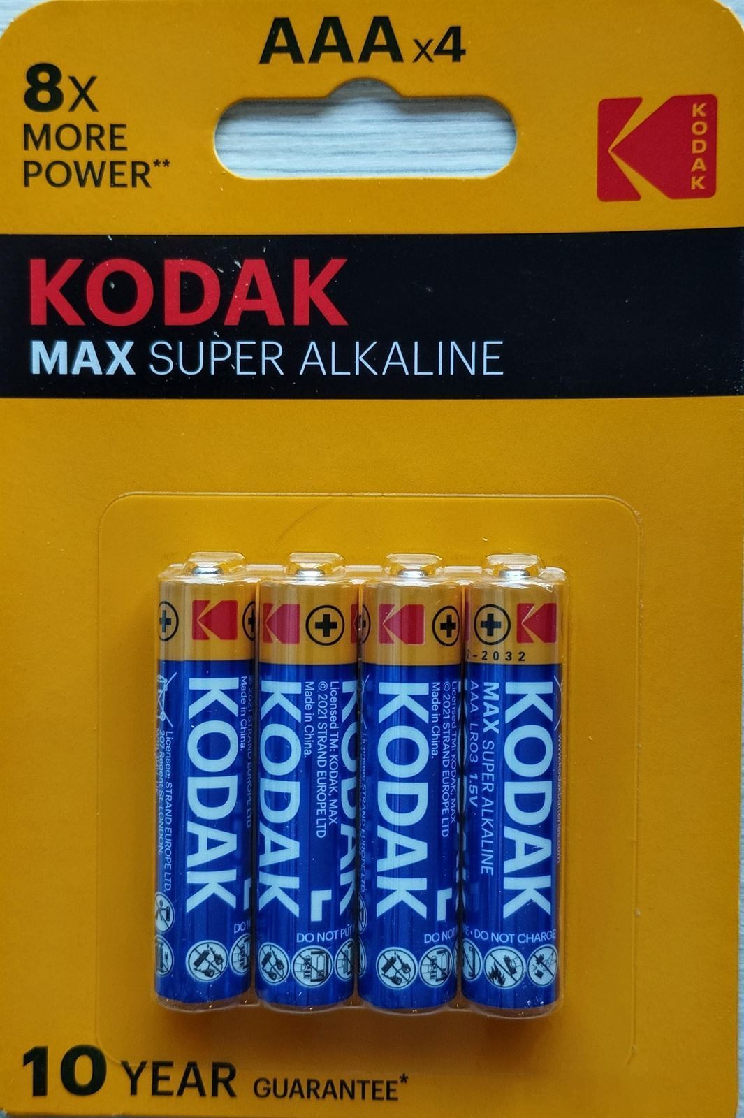 Kodak Paquete 4 Pilas Alcalinas Cilíndricas 1,5V AAA/LR03 - Imagen 1