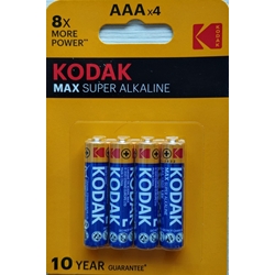Kodak Paquete 4 Pilas Alcalinas Cilíndricas 1,5V AAA/LR03 - Imagen 1