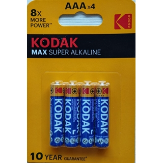 Kodak Paquete 4 Pilas Alcalinas Cilíndricas 1,5V AAA/LR03 - Imagen 1