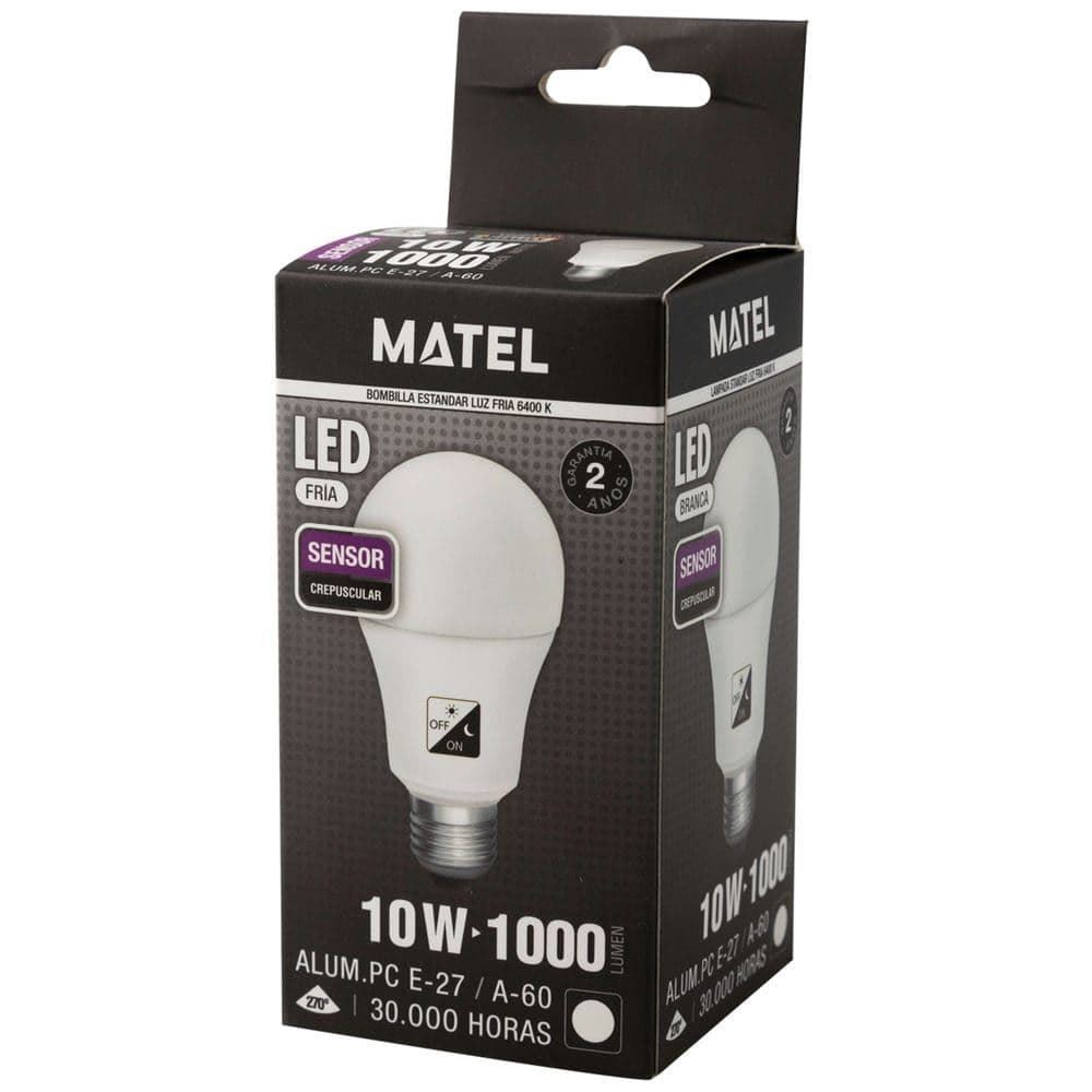 Matel Bombilla Estándar E27 10W Sensor Crepuscular Fría - Imagen 3