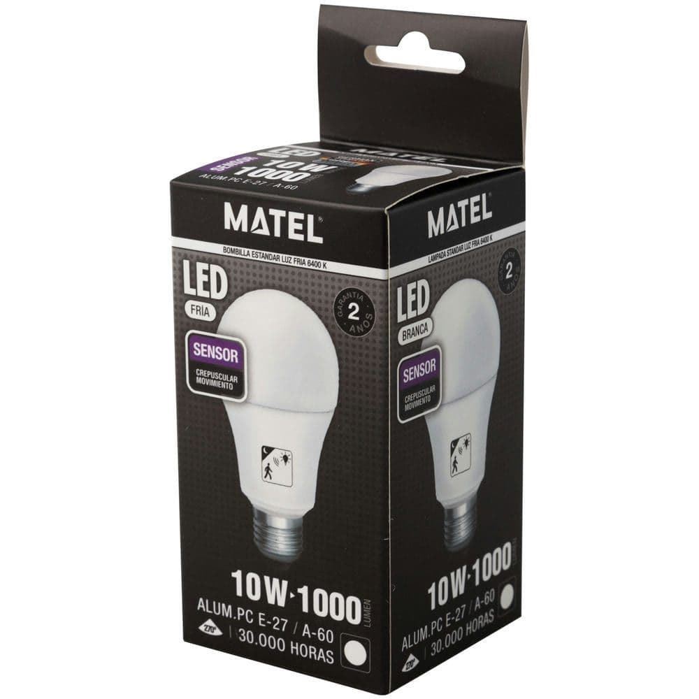 Matel Bombilla Estándar E27 10W Sensor Crepuscular/Movimiento Fría - Imagen 3