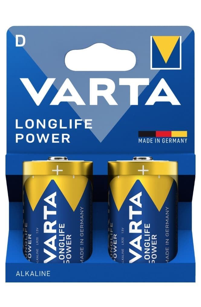 Varta Paquete 2 Pilas Alcalinas Cilíndricas 1,5V D/LR20 - Imagen 1