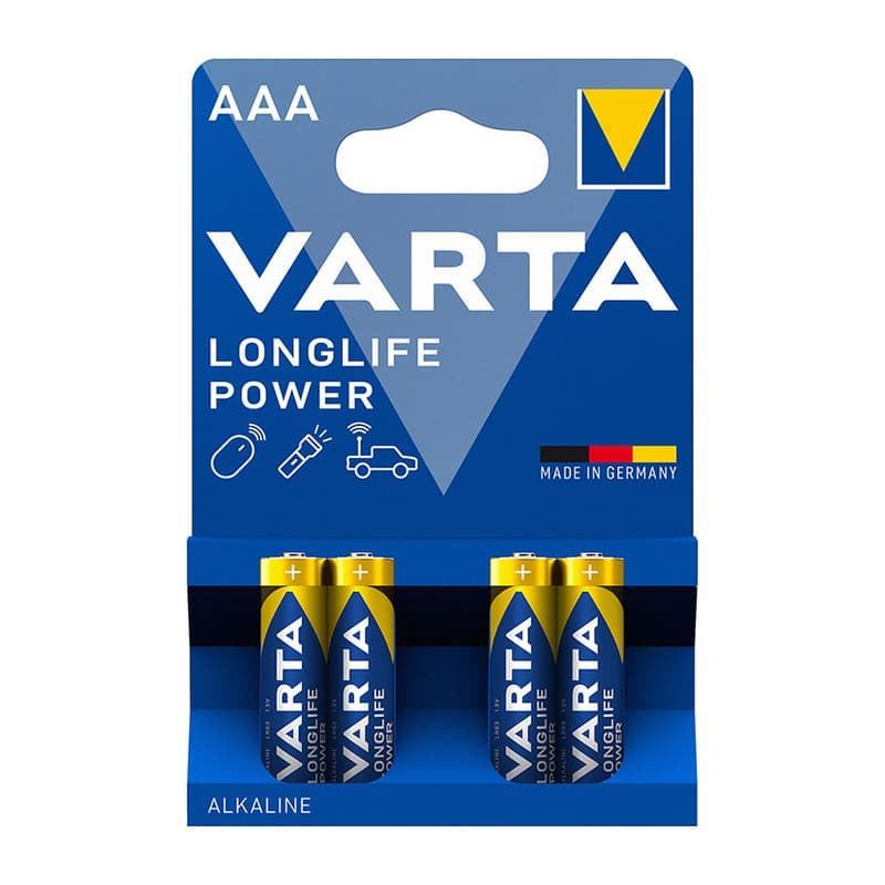 Varta Paquete 4 Pilas Alcalinas Cilíndricas 1,5V AAA/LR03 - Imagen 1